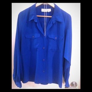 3/$25 LIZ CLAIBORNE 14 Royal Blue Blouse or Button Down